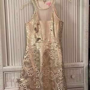 Lilly Pulitzer Gold Elise Party Dress